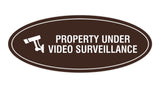 Oval Property Under Video Surveillance Sign