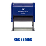 Blue REDEEMED Self Inking Rubber Stamp