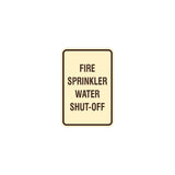 Portrait Round Fire Sprinkler Water Shut-Off Sign
