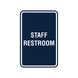 Portrait Round Staff Restroom Sign With Adhesive Tape