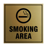 Square Smoking Area Sign with Adhesive Tape, Mounts On Any Surface, Weather Resistant