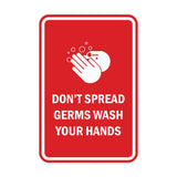 Signs ByLITA Portrait Round Don't Spread Germs Wash Your Hands Sign