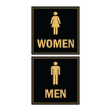 Square men women sign set with Adhesive Tape, Mounts On Any Surface, Weather Resistant
