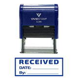 Blue Received W/Border Self-Inking Office Rubber Stamp