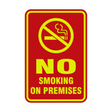 Portrait Round No Smoking On Premises Sign