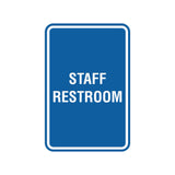 Portrait Round Staff Restroom Sign With Adhesive Tape