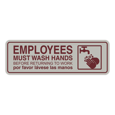 Employee Must Wash Hands Before Returning To Work Sign