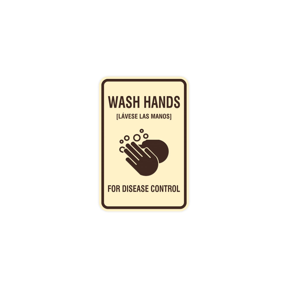 Portrait Round Wash Hands For Disease Control Sign