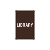 Portrait Round Library Sign with Adhesive Tape, Mounts On Any Surface, Weather Resistant
