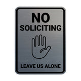 Portrait Round No Soliciting Leave Us Alone Wall or Door Sign