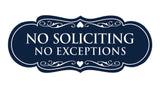 Signs ByLITA Designer No Soliciting No Exceptions Sign
