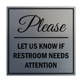 Signs ByLITA Square Please Let Us Know If Restroom Needs Attention Sign