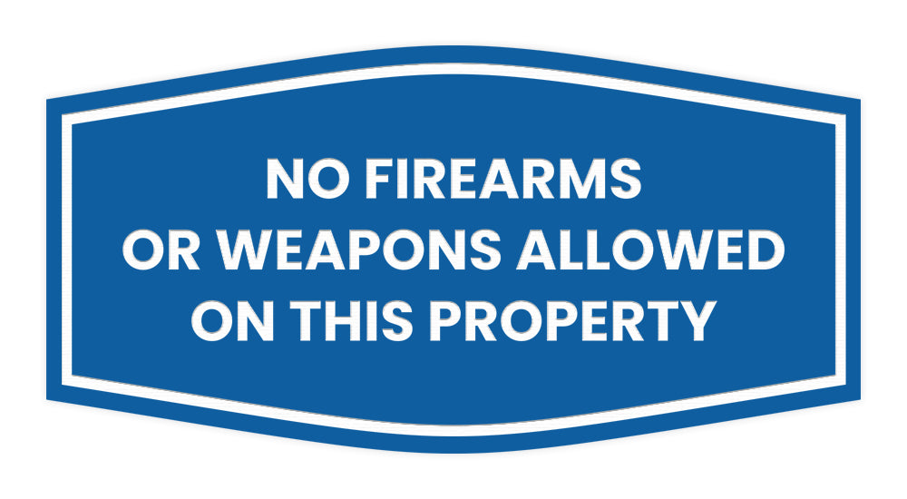 Fancy No Firearms or Weapons Allowed on this Property Wall or Door Sign