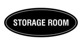 Black Oval Storage Room Sign