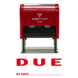 DUE By Date Self Inking Rubber Stamp