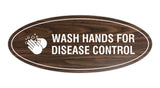 Oval Wash Hands For Disease Control Sign