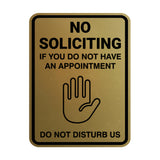 Portrait Round No Soliciting If You Do Not Have An Appointment Do Not Disturb Us Wall or Door Sign