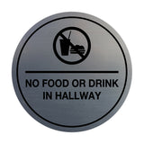 Signs ByLITA Circle No Food or Drink In Hallway Sign