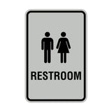 Portrait Round Unisex Restroom Sign with Adhesive Tape, Mounts On Any Surface, Weather Resistant
