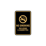 Signs ByLITA Portrait Round No Smoking Including E-Cigarettes Sign with Adhesive Tape, Mounts On Any Surface, Weather Resistant, Indoor/Outdoor Use