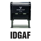 Black IDGAF Self Inking Rubber Stamp