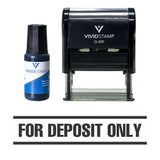 Black For Deposit Only Self Inking Rubber Stamp Combo with Refill