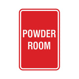 Signs ByLITA Portrait Round Powder Room Sign with Adhesive Tape, Mounts On Any Surface, Weather Resistant, Indoor/Outdoor Use