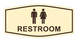 Ivory/Dark Brown Fancy Unisex Restroom Sign