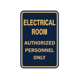 Portrait Round Electrical Room Authorized Personnel Only Sign