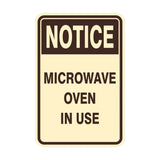 Portrait Round Notice Microwave Oven In Use Sign
