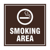 Square Smoking Area Sign with Adhesive Tape, Mounts On Any Surface, Weather Resistant