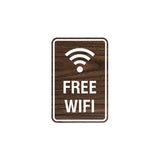Portrait Round Free WiFi Sign with Adhesive Tape, Mounts On Any Surface, Weather Resistant
