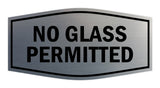 Signs ByLITA Fancy No Glass Permitted Sign with Adhesive Tape, Mounts On Any Surface, Weather Resistant, Indoor/Outdoor Use