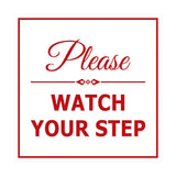 Signs ByLITA Square Classy Please Watch Your Step Sign with Adhesive Tape, Mounts On Any Surface, Weather Resistant, Indoor/Outdoor Use