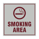Square Smoking Area Sign with Adhesive Tape, Mounts On Any Surface, Weather Resistant