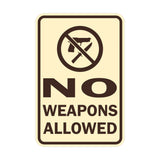Portrait Round No Weapons Allowed Sign