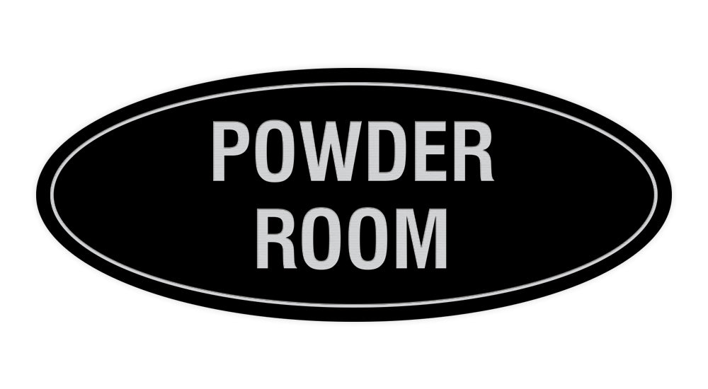 Oval Powder Room Sign