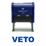Blue VETO Self Inking Rubber Stamp