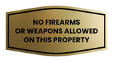 Fancy No Firearms or Weapons Allowed on this Property Wall or Door Sign