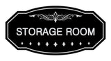 Black / Silver Victorian Storage Room Sign