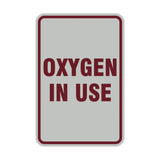 Portrait Round Oxygen In Use Sign