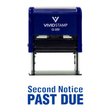 Blue Second Notice Past Due Self Inking Rubber Stamp