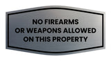 Fancy No Firearms or Weapons Allowed on this Property Wall or Door Sign