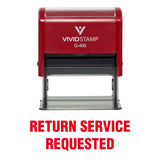 Red Return Service Requested Self Inking Rubber Stamp
