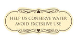 Signs ByLITA Designer Help Us Conserve Water Avoid Excessive Use Sign