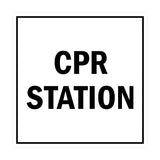 Signs ByLITA Square CPR Station Sign with Adhesive Tape, Mounts On Any Surface, Weather Resistant, Indoor/Outdoor Use