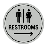Signs ByLITA Circle Restrooms Right Arrow Sign