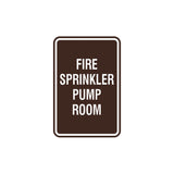 Portrait Round Fire Sprinkler Pump Room Sign with Adhesive Tape, Mounts On Any Surface, Weather Resistant