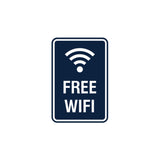 Portrait Round Free WiFi Sign with Adhesive Tape, Mounts On Any Surface, Weather Resistant