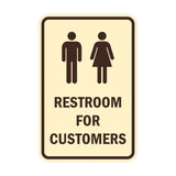 Portrait Round Restroom For Customers Sign